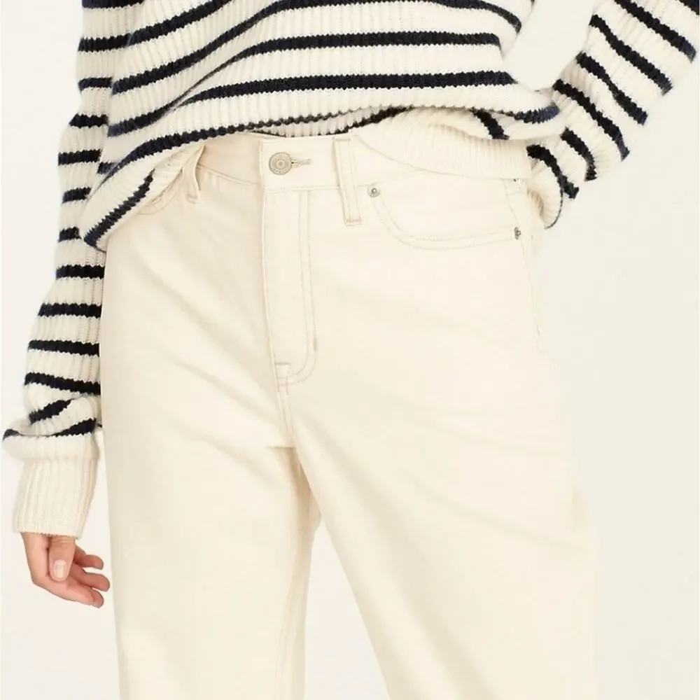J. Crew Slouchy Boyfriend High Waisted Jean Ecru White Rigid Denim NWT 28